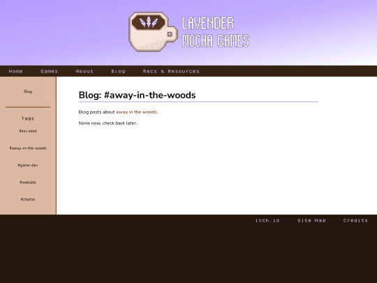 blog/away-in-the-woods screenshot