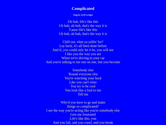 JLyrics /Complicated screenshot