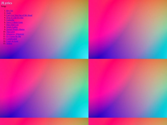 JLyrics /Index screenshot