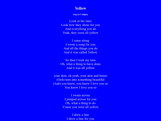 JLyrics /Yellow screenshot
