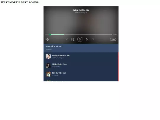 subPages/music/playlist/nhungbaihatTayBac screenshot