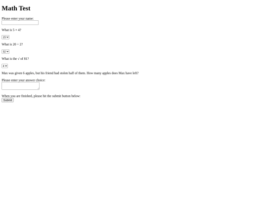 mathform screenshot