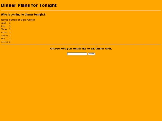dinnerplans screenshot