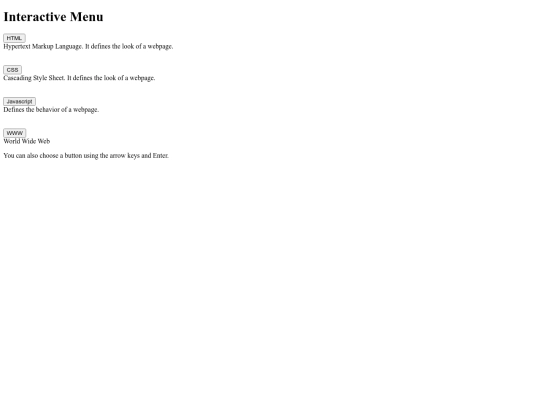 interactivemenu screenshot