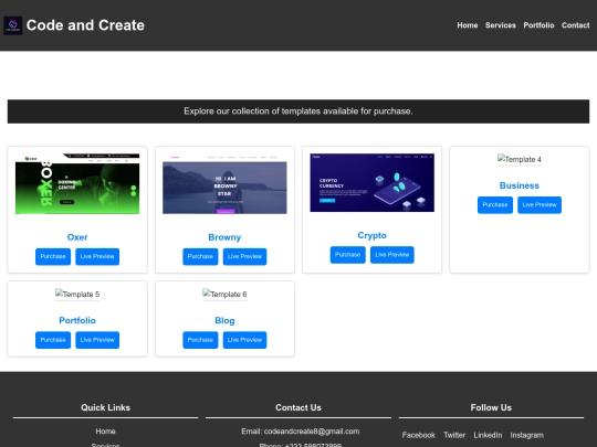 templates screenshot
