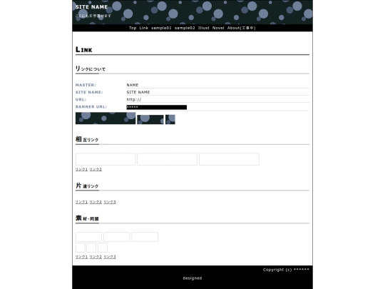 Default Template items/link screenshot