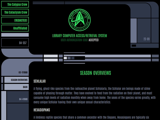 Species screenshot