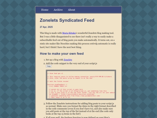 blog/posts/2025-04-27-Zonelets-Syndicated-Feed screenshot