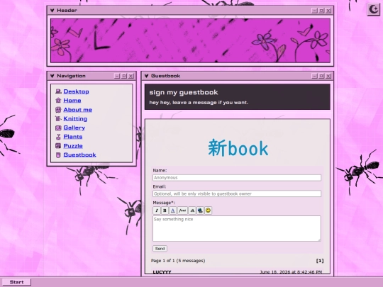 guestbook screenshot