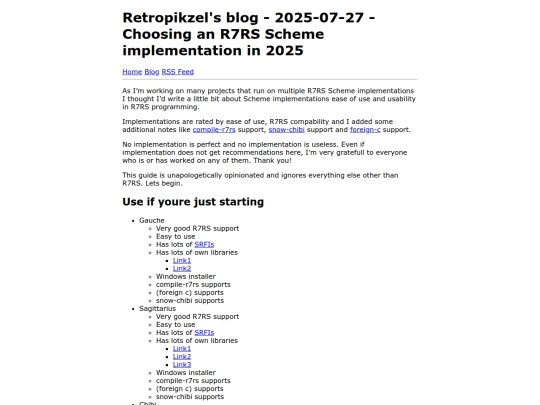 blog/2025-07-27 - Choosing an R7RS Scheme implementation in 2025 screenshot
