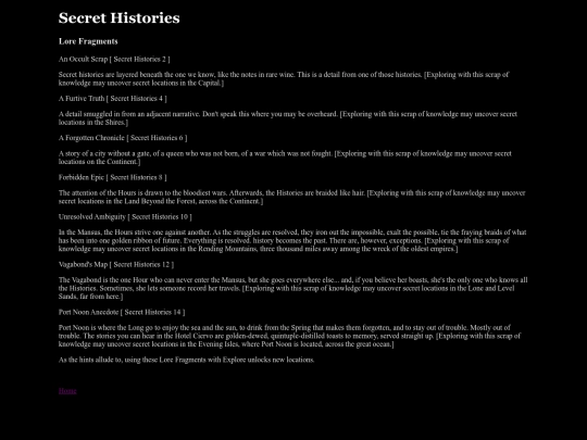 lorefragments/secrethistories1 screenshot