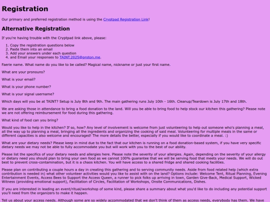 Registration screenshot
