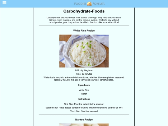 carbs screenshot