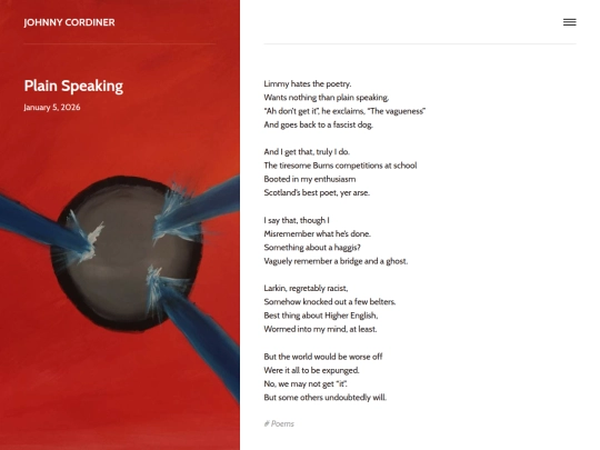 blog/plain-speaking screenshot