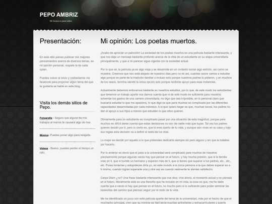 blog screenshot