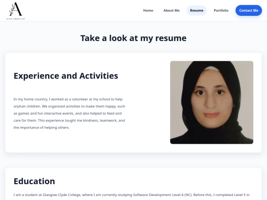 resume screenshot