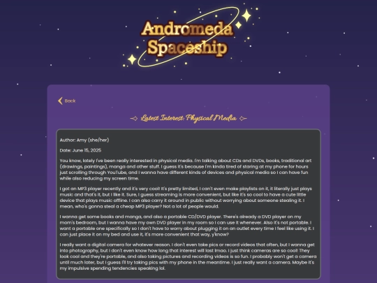 infodump/latestinterestphysicalmedia screenshot