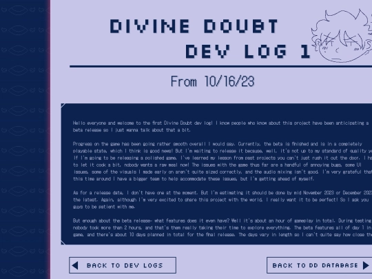 DivineDoubtDevLog1 screenshot