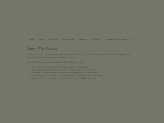 Canon (The Stories)/canonhome screenshot