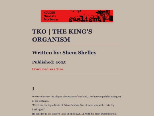 shortstories/thekingsorganism screenshot