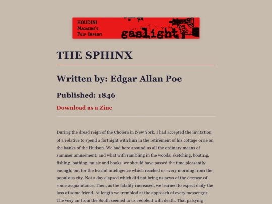 shortstories/thesphinx screenshot