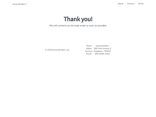 thankyou screenshot