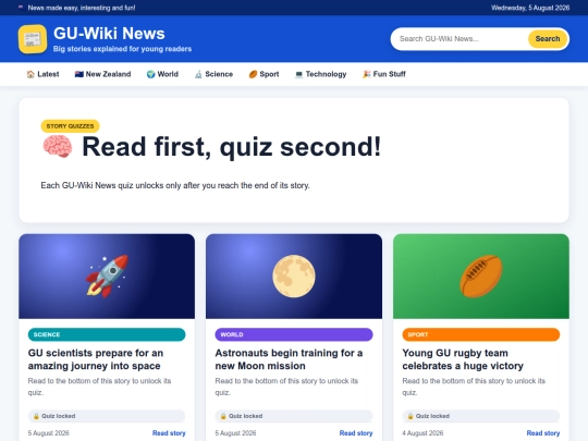 wiki-news/quiz screenshot