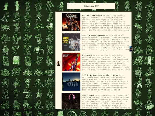 interests screenshot