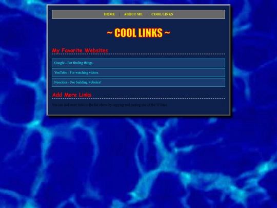 links screenshot