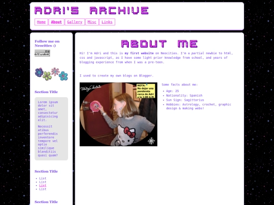 pages/about screenshot