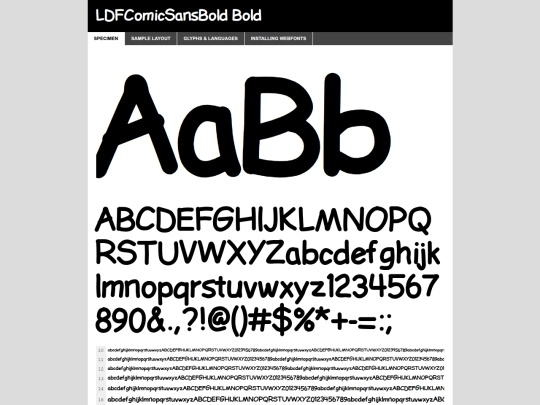 comicsans/ldfcomicsansbold-zgma-demo screenshot