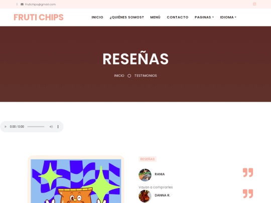 FRUTI CHIPS/testimonios screenshot