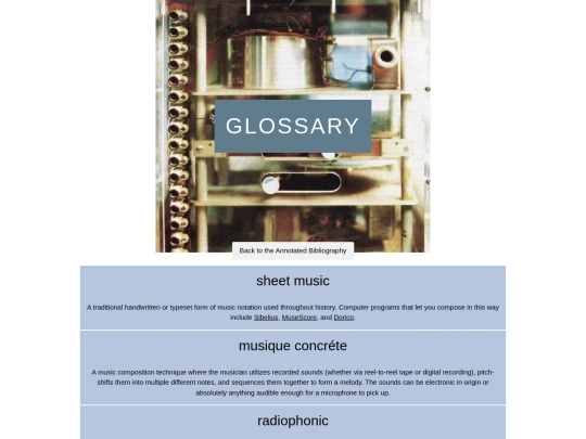 AnnotatedBibliography/glossary screenshot