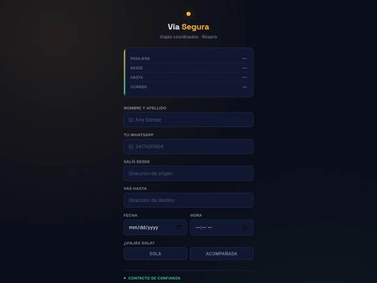 viasegura/formulario screenshot