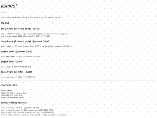 collections/games screenshot