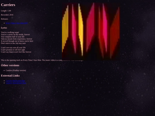 songs/carriers screenshot