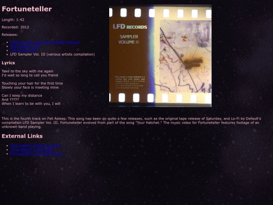 songs/fortuneteller screenshot