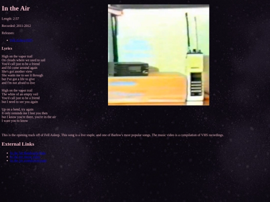 songs/intheair screenshot
