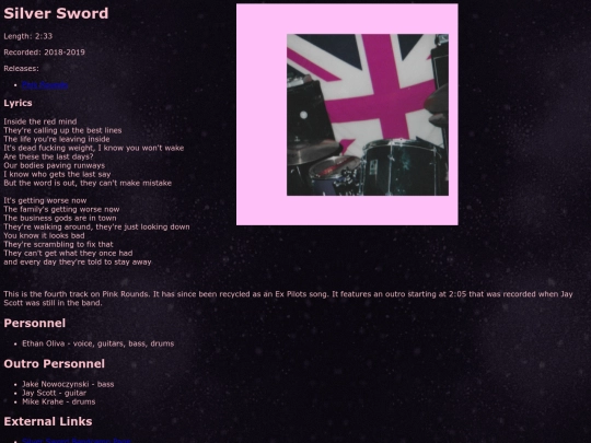 songs/silversword screenshot
