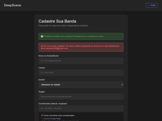 CadastroDeepScene screenshot