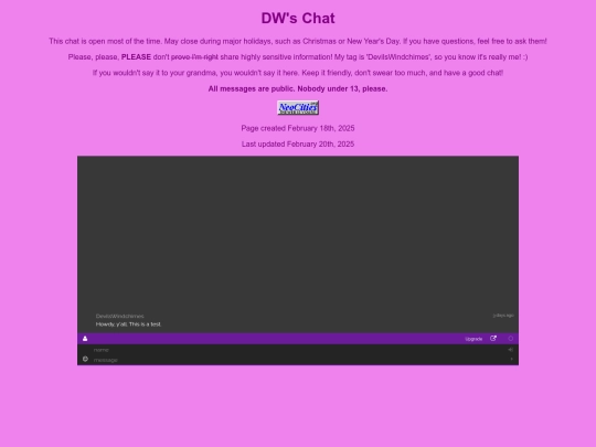 chatroom screenshot