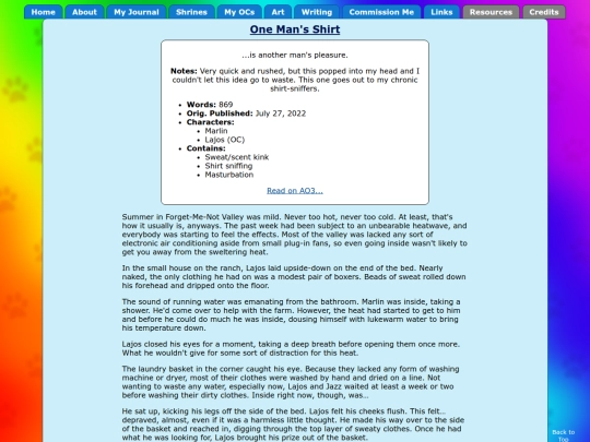 fics/onemansshirt screenshot