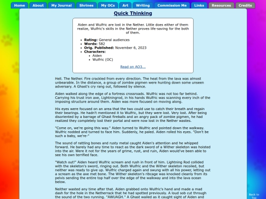 fics/quickthinking screenshot