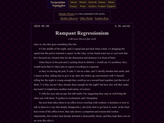 fiction/murder-drones/rampant-regressionism screenshot