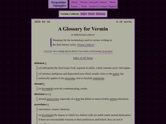 vermin/glossary screenshot