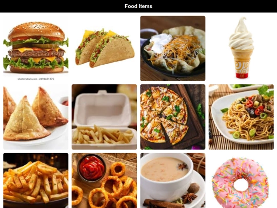 fooditems screenshot
