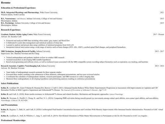 resume screenshot
