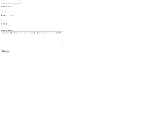 MathTestFormAssignmentIsabellaTait screenshot