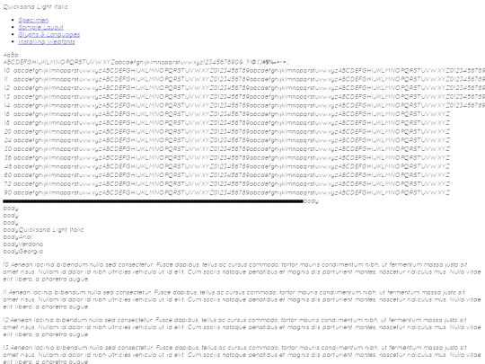fonts/quicksand-lightitalic-demo screenshot