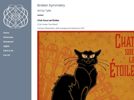 brokensymmetry/artpages/digital_ChatSousLesEtoiles screenshot
